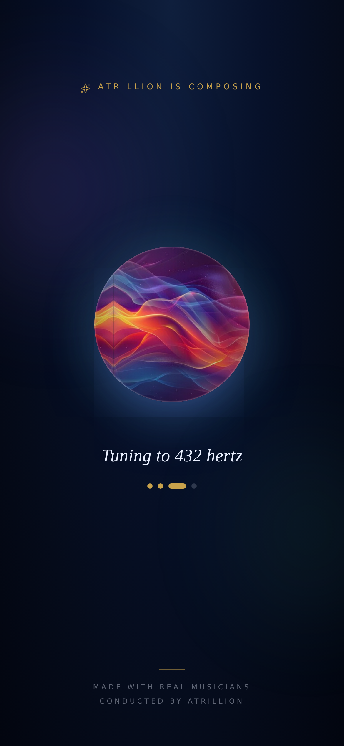 SoulEQ™ composing screen, Atrillion tuning the session, made with real musicians